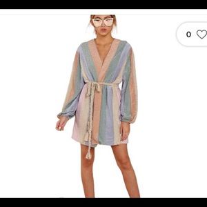 Multi colored wrap dress